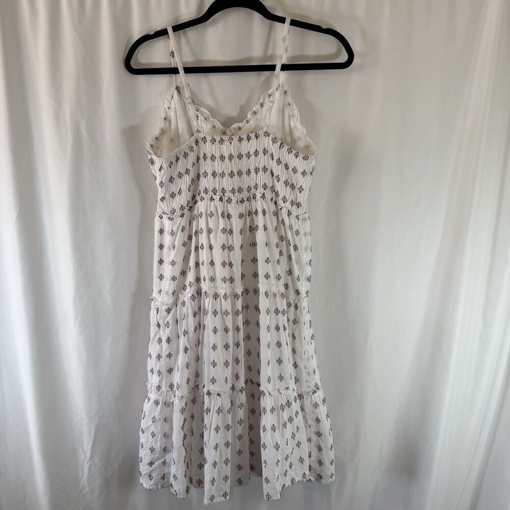 Sim and Sam Dress Women's Large White Embroidered Spaghetti Strap Tiered V-Neck - Picture 8 of 11